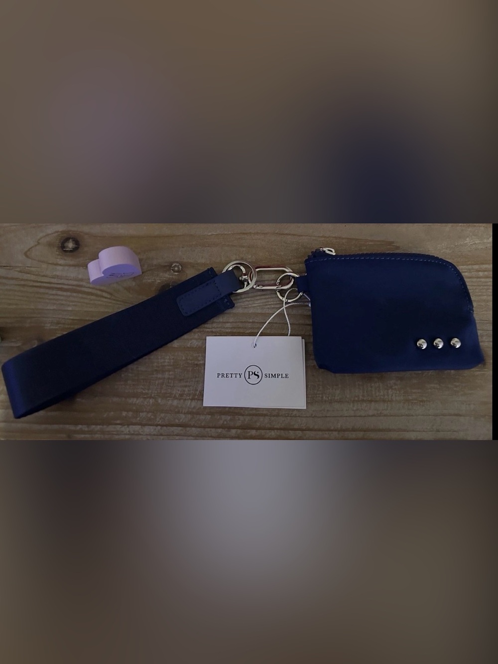 Pretty Simple NYA Nylon Clippable Card Wallet Navy Blue w/ Silver Hardware C1